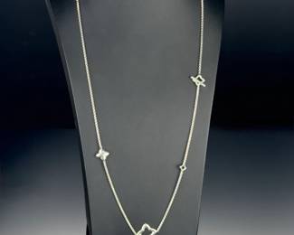 David Yurman Sterling Silver Quatrefoil Station Chain Necklace 34" Toggle