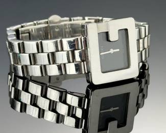 Vintage Gucci 3600L G-Watch Stainless Steel Black Dial Swiss Ladies Watch