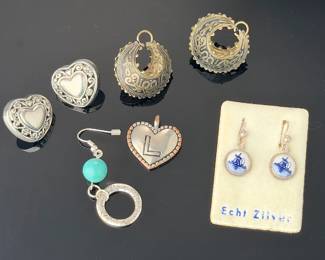 Vintage Sterling Silver Delft Windmill & Filigree Jewelry Lot - 28.9g