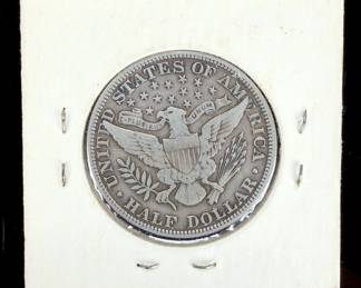 1912 US Barber Half Dollar 90% Silver Coin - Philadelphia Mint