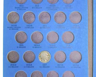 Buffalo Nickel Collection 1913-1938, Whitman No. 9008, Partially Filled