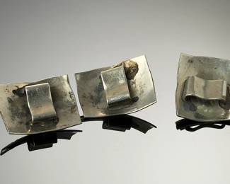 Vintage Native American Sterling Silver Turquoise Watch Band Scarf Slides Lot