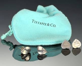 Sterling Silver Tiffany & Co. Frank Gehry Folded Heart Stud Earrings, 10mm