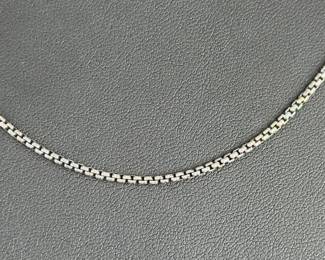 David Yurman Sterling Silver 14K Gold Box Chain Necklace 24in DY 925 585