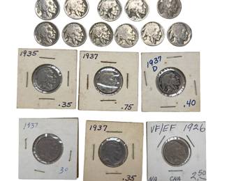 Vintage US Buffalo Nickels Coin Collection Lot (17 Coins) - Historic American Currency