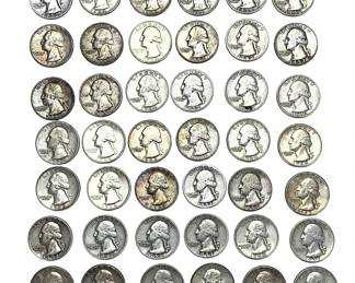 42 Pre-1964 Washington Quarters | 90% Silver US Coin Lot