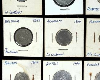 Vintage World Coin Collection Lot (15): Nazi Germany 1939, Cuba 1920, Belgium 1863