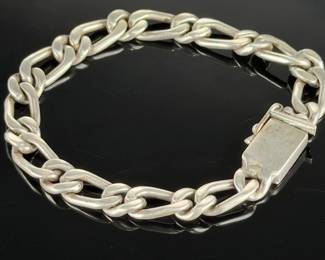 Vintage Mexican Sterling Silver Link Bracelet 925 IC-29