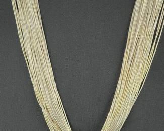 Native American 50-Strand Liquid Sterling Silver Necklace 29" 70.8g Vintage