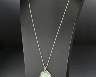 Green Aventurine Sterling Silver Pendant Necklace Southwestern SB Danecraft