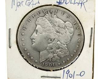 1901-O Morgan Silver Dollar US 90% Coin, New Orleans Mint