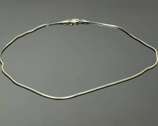 Vintage Sterling Silver 925 Square Snake Chain Necklace - 20" Sleek Link