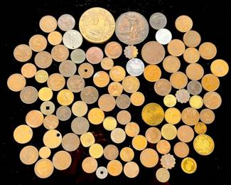 Diverse Vintage World Coin & Medallion Collection Lot - Bulk 890g