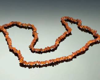 50" Baltic Amber Chip Necklace Continuous Endless Strand 49.5g Honey Cognac