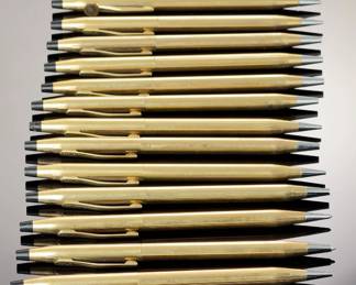 Lot of 17 Vintage Cross 10K & 12K Gold Filled Ballpoint Pens & Pencils