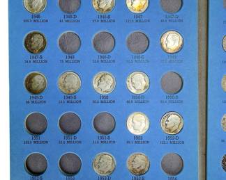 Whitman No. 9029 Roosevelt Dime & Mercury Dime Collection, Partial Fill 1920s-1960s