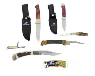 Vintage Knife Lot of 7: Solingen Germany, Winchester, Frost Cutlery, Ideal