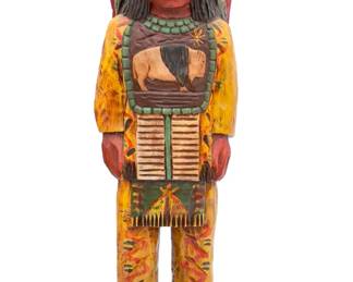 Frank Gallagher Signed Carved Wood Cigar Store Indian Folk Art Figure