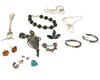 Sterling Silver & Mixed Vintage Scrap Jewelry Lot, Broken, Repair, Craft