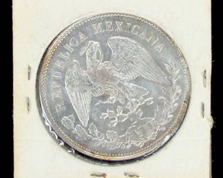 1905 MO Mexico 1 Peso Silver Coin .9027 Fine - Uncirculated Condition