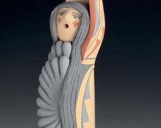 Jemez Pueblo Corn Maiden Pottery Sculpture by Joseph R. Gachupin (JR)