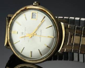 Vintage 1960s Hamilton Accumatic 10K RGP Automatic Date Watch - Speidel Band