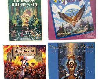Signed Tim & Rita Hildebrandt, Greg Hildebrandt Fantasy Art Lot (4) Calendars Books Tolkien