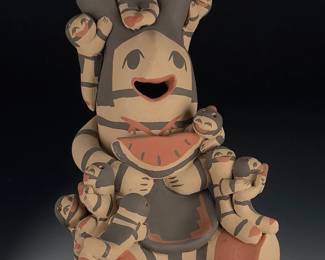 Jemez Pueblo Storyteller Pottery Doll by Ellen Toya - Large 11" Art Figure