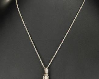 Sterling Silver Ametrine Pendant Necklace, Vintage 19.5" Italian Chain