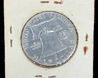 1955 US Franklin Half Dollar 90% Silver Coin BU Uncirculated