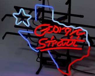 George Strait Texas Neon Sign Country Music Memorabilia Bar Man Cave Decor