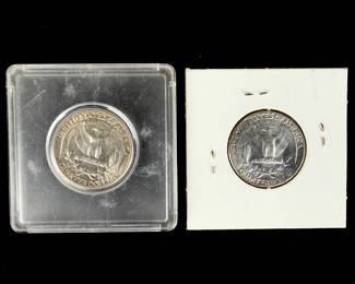US Washington Quarter 90% Silver Coin Lot (2) 1954 & 1955