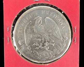 1901 Mexico MO 1 Peso .9027 Silver Coin Uncirculated Condition