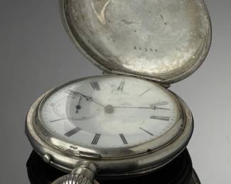 Antique Swiss Remontoir 15 Jewel Silver Hunter Case Pocket Watch