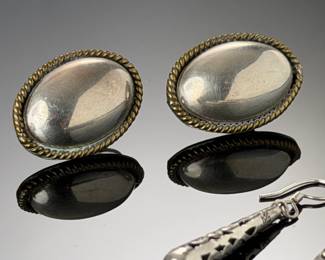 Vintage Sterling Silver Earrings Lot 3 Pairs Nakai Mexican 925 Estate Jewelry