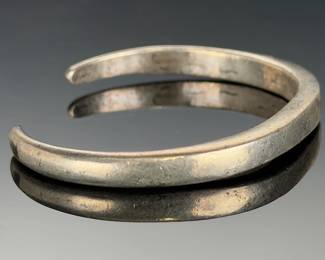 Vintage Silver Cuff Bracelet Unmarked Unsigned Estate Jewelry