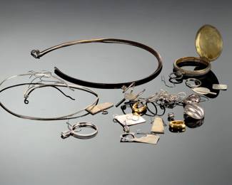 Sterling Silver Scrap Lot, Damaged Jewelry, Parts, Crafting, 95 Grams