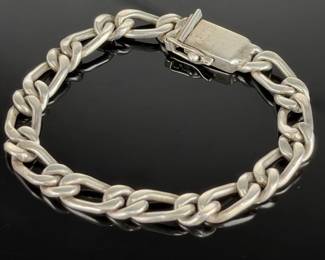 Vintage Mexican Sterling Silver Link Bracelet 925 IC-29