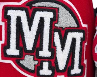 Vintage Mickey Inc USA Wool Leather Varsity Jacket Mickey Mouse Medium Red Grey