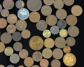 Diverse Vintage World Coin & Medallion Collection Lot - Bulk 890g