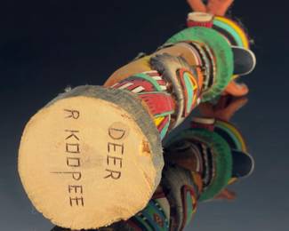 Ron Koopee Hopi Tewa 'Deer' Kachina Hand-Carved Wood Sculpture - Signed