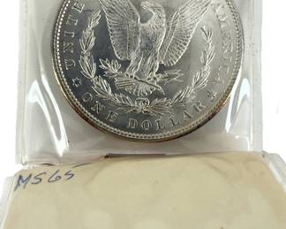 1886 US Morgan Silver Dollar Coin 90% Fine Silver Uncirculated
