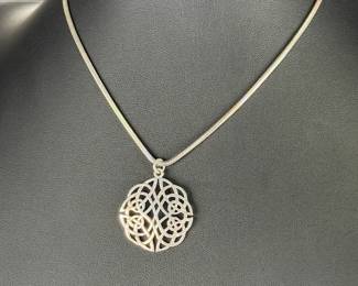 Sajen Sterling Silver Celtic Knot Pendant Necklace Italian Snake Chain 925