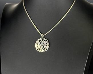 Sajen Sterling Silver Celtic Knot Pendant Necklace Italian Snake Chain 925