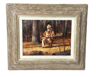Alfredo Rodriguez Original Oil Painting "Fall Hunter" Western Art c.1991