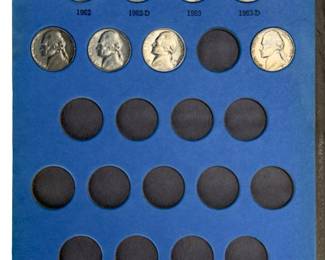 Whitman No. 9039 Jefferson Nickel Coin Collection 1962, Partially Filled Folder
