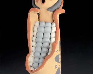 Jemez Pueblo Corn Maiden Pottery Figure by Cindy Fragua - Signed Native Art