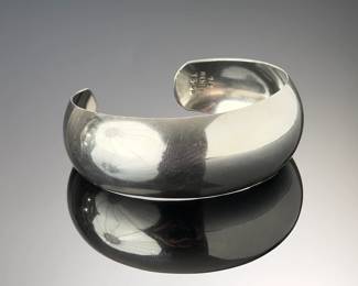 Vintage Mexican Sterling Silver Cuff Bracelet Taxco 925 TB-62 Mid-Century