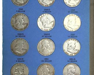 Complete 1948-1963 Benjamin Franklin Half Dollar Collection, Whitman No. 902 Album