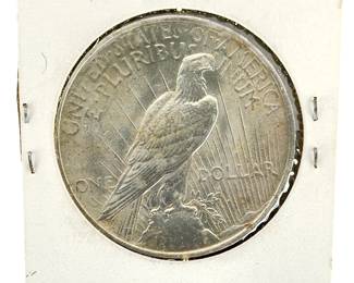 1923 US Peace Silver Dollar Coin, 90% Fine Silver, In Collector Case